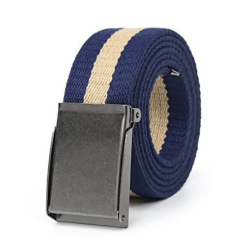 Mile High Life Leinwand Webgürtel Passend zugeschnitten Flip-Top Gebürstete silberne Nickelschnalle 24 Farben von Mile High Life