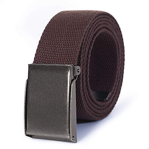 Mile High Life Leinwand Webgürtel Passend zugeschnitten Flip-Top Gebürstete silberne Nickelschnalle 24 Farben von Mile High Life