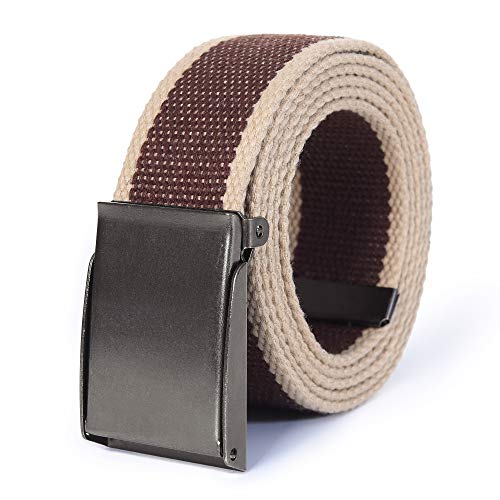 Mile High Life Leinwand Webgürtel Passend zugeschnitten Flip-Top Gebürstete silberne Nickelschnalle 24 Farben von Mile High Life