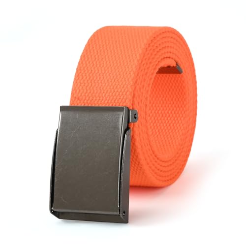 Mile High Life Leinwand Webgürtel Passend zugeschnitten Flip-Top Gebürstete silberne Nickelschnalle 24 Farben von Mile High Life