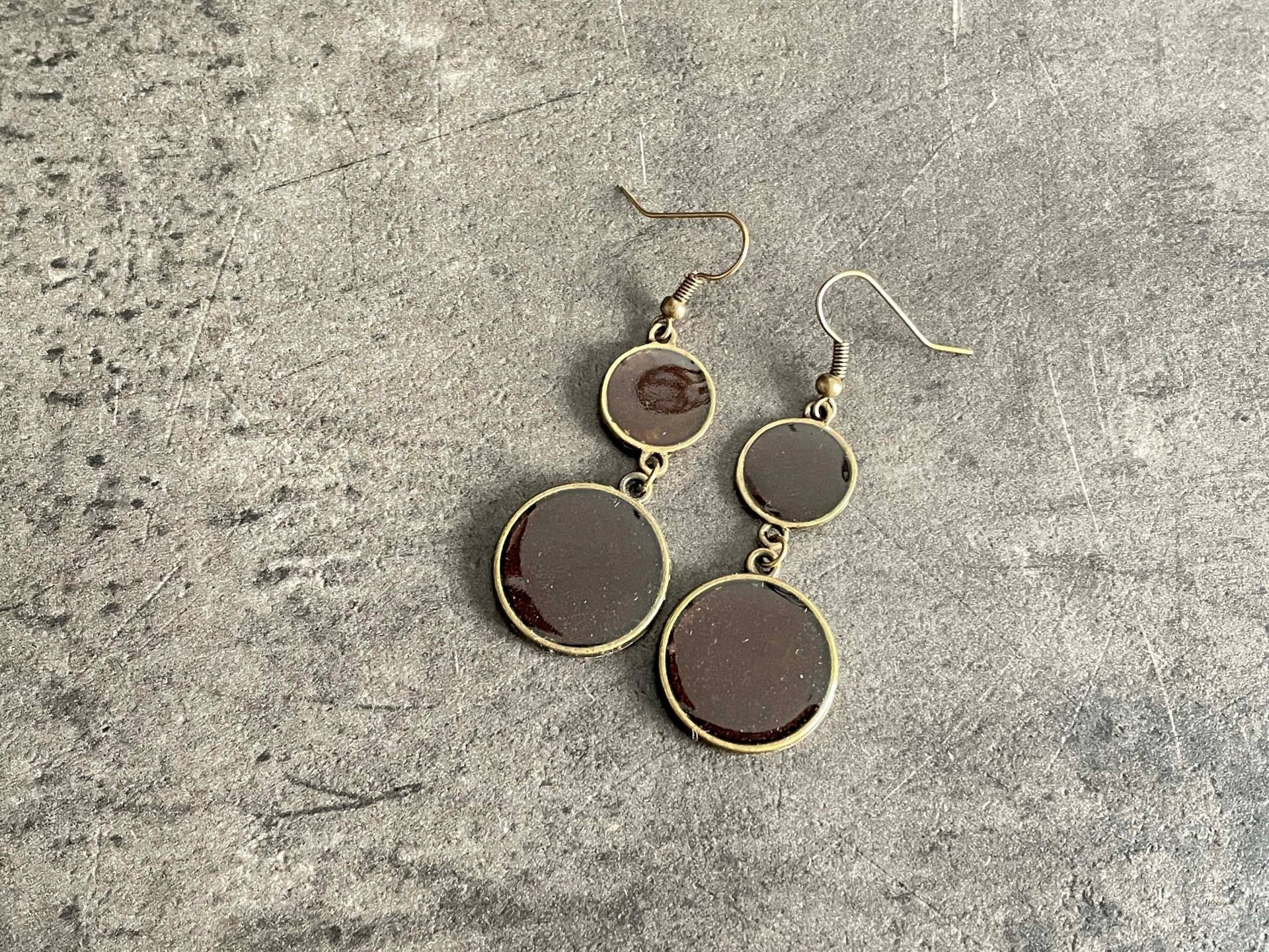 Doppelte Cabochon Resin Ohrringe - Rot von MilenaBijoux