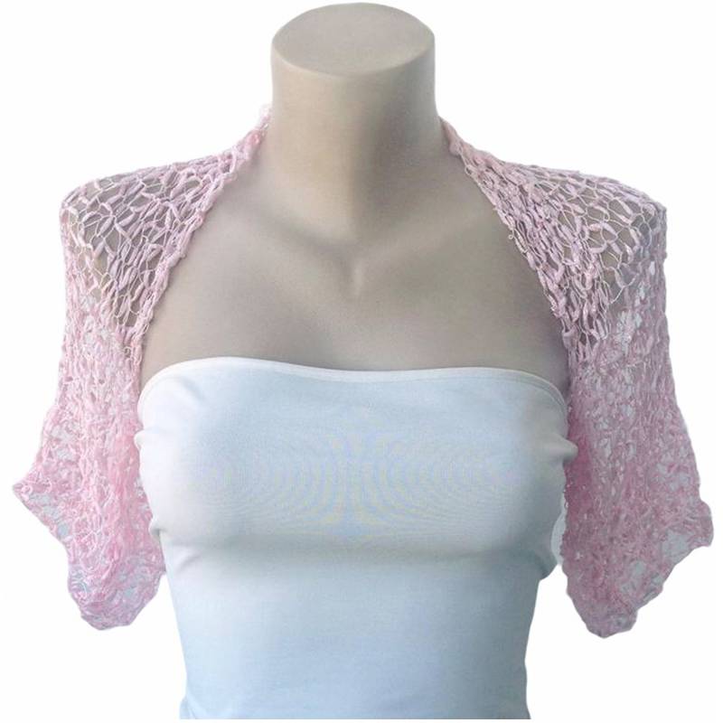 Blass Rosa Häkeln Hochzeit Bolero Shrug, Halbe Ärmel Sommer Kurze Jacke, Tanzparty Lose Lightweigth Braut Blumenmädchen Vertuschen Blass Rosa Häkeln Hochzeit Bolero Shrug, Halbe Ärmel Sommer Kurze Jacke, Tanzparty Lose Lightweigth Braut Blumenmädchen Vertuschen von MilenaCh