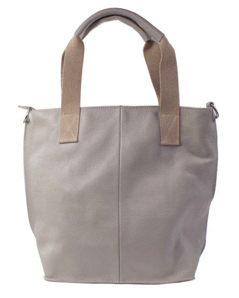 Milenastely Shopper Echt Leder Schultertasche Canvas Trageriemen und Portemonnaie von Milenastely