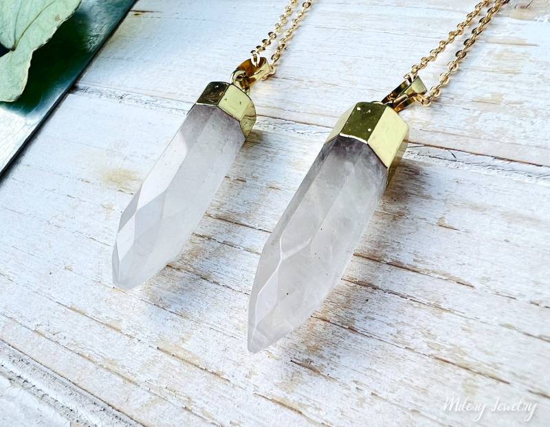 Klare Quarz-Kristall-Anhänger-Halskette, 14 Karat Gold Gefüllt, April-Geburtsstein, Kugel-Anhänger, Ideal Zum Layering von Milery