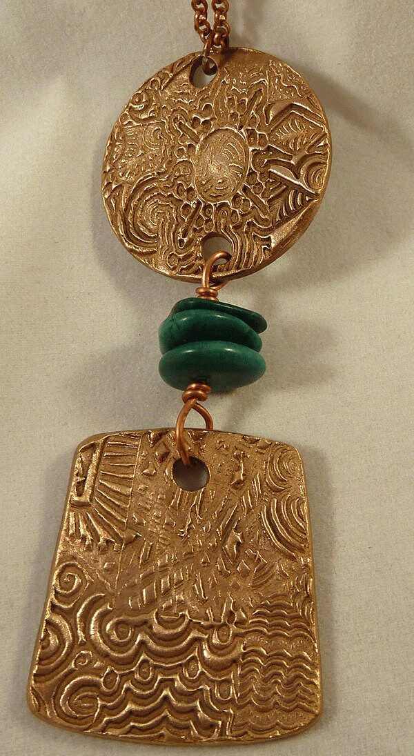 Handgefertigte Bronze Und Türkis Anhänger Handgefertigte Bronze Und Türkis Anhänger von MilesStones
