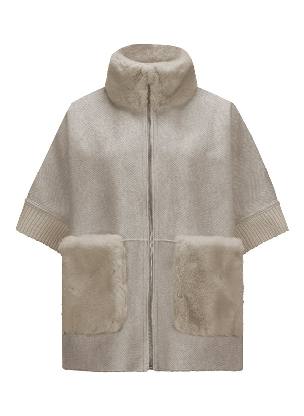 MILESTONE Damen Jacke Audrey grau Kunstpelz von Milestone