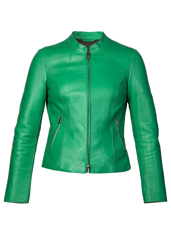 MILESTONE Damen Lederjacke Mogra grün Leder unifarben von Milestone