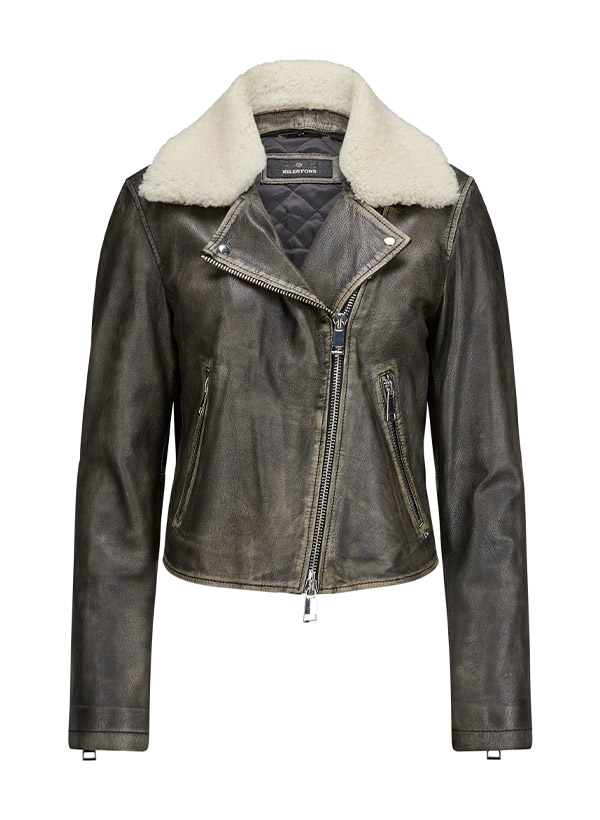 MILESTONE Damen Lederjacke Shake schwarz Leder von Milestone