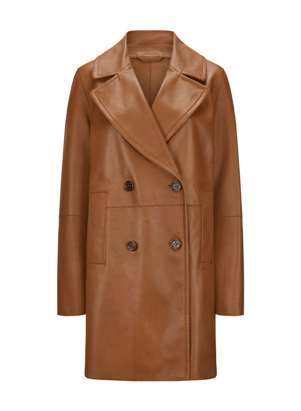 MILESTONE Damen Ledermantel Tiana beige Leder von Milestone