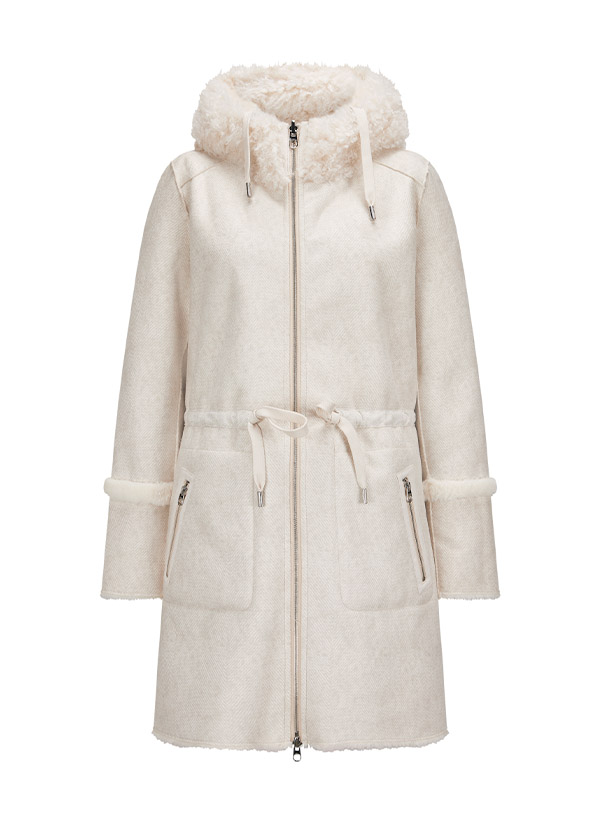 MILESTONE Damen Mantel Kim weiß Kunstfell von Milestone