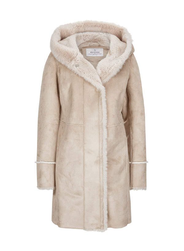 MILESTONE Damen Mantel Ofelia beige Kunstpelz unifarben von Milestone