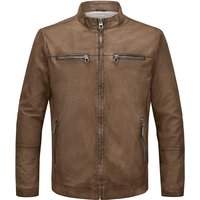 MILESTONE Herren Lederjacke braun unifarben von Milestone