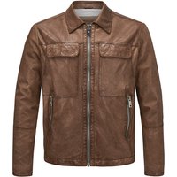 MILESTONE Herren Lederjacke braun unifarben von Milestone