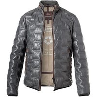 MILESTONE Herren Lederjacke grau Lammnappa unifarben von Milestone