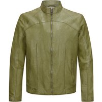 MILESTONE Herren Lederjacke grün uni mit Motiv von Milestone