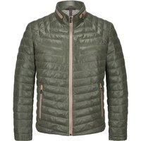 MILESTONE Herren Lederjacke grün unifarben von Milestone
