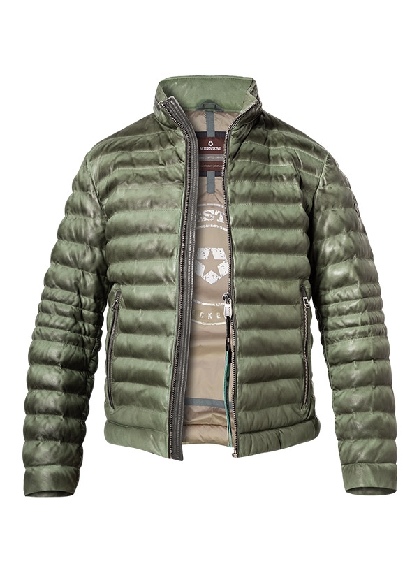 MILESTONE Lederjacke Cavallino Herren grün Uni & Uninah von Milestone