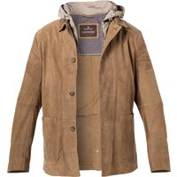 MILESTONE Herren Lederjacke beige Ziegenvelours unifarben von Milestone