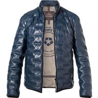 MILESTONE Herren Lederjacke blau Lammnappa unifarben von Milestone