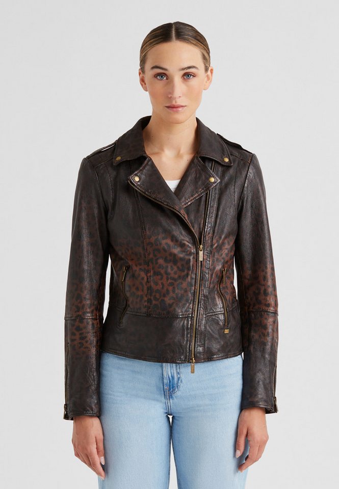 Milestone Bikerjacke MSMarga Damen Lederjacke Jacke Leder schlanke Passform von Milestone