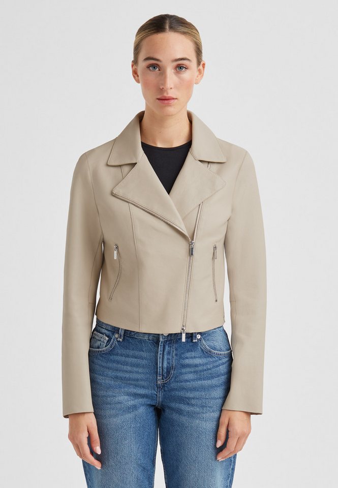 Milestone Bikerjacke MSRina Damen Lederjacke Jacke Leder klassisch normale Passform von Milestone