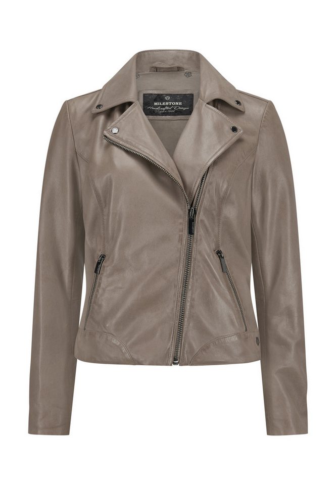 Milestone Bikerjacke MSSpace Damen Lederjacke Jacke Leder normale Passform von Milestone