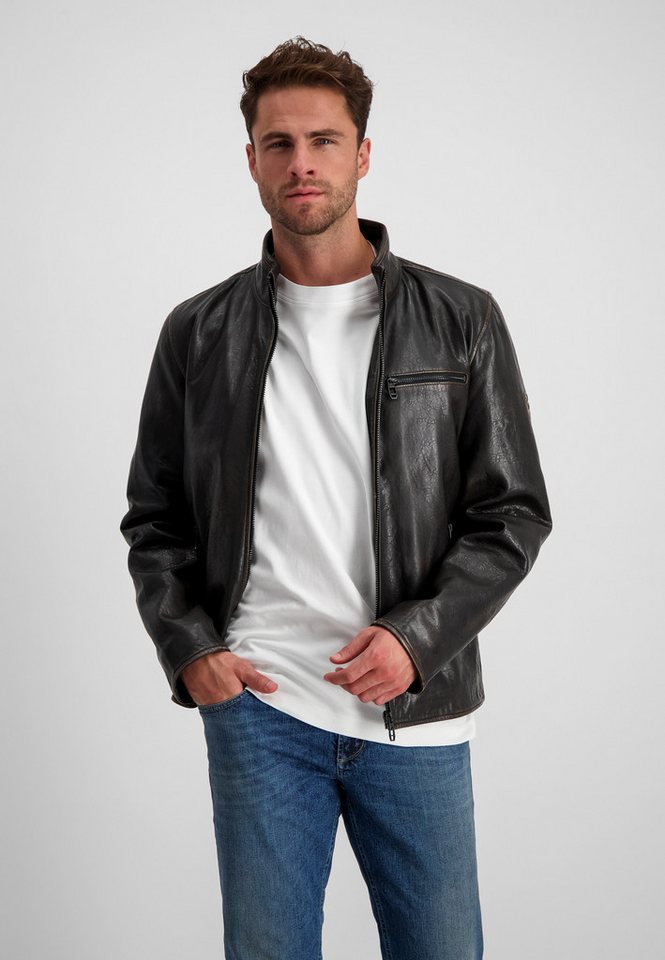 Milestone Bikerjacke Nilo Herren Lederjacke Jacke Leder von Milestone