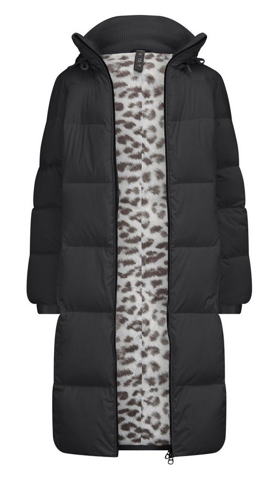 Milestone Daunenmantel MSNicoletta Steppmantel mit Schneeleopard-Printfutter und Kapuze von Milestone