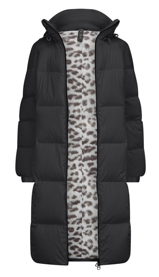 Milestone Daunenmantel MSNicoletta Steppmantel mit Schneeleopard-Printfutter und Kapuze von Milestone