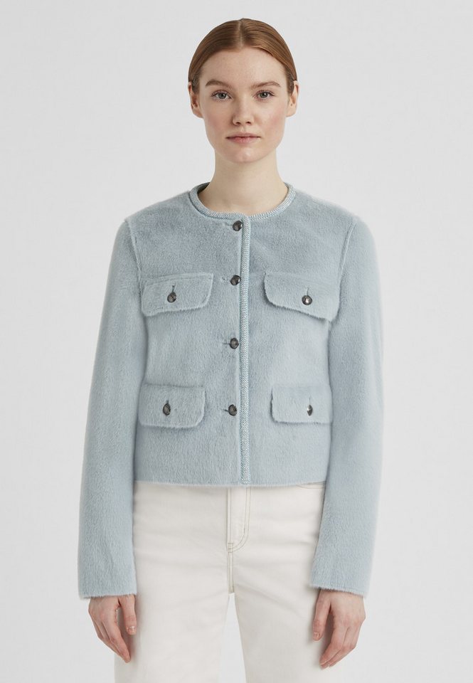 Milestone Fellimitatjacke MSFelicia Damen Kunstfelljacke Übergangsjacke mit Zierknöpfen von Milestone