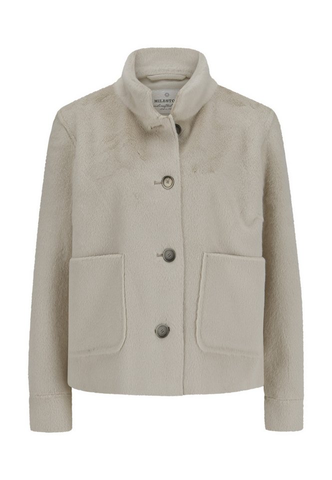 Milestone Fellimitatjacke MSHarmless Damen klassisch Knöpfe von Milestone
