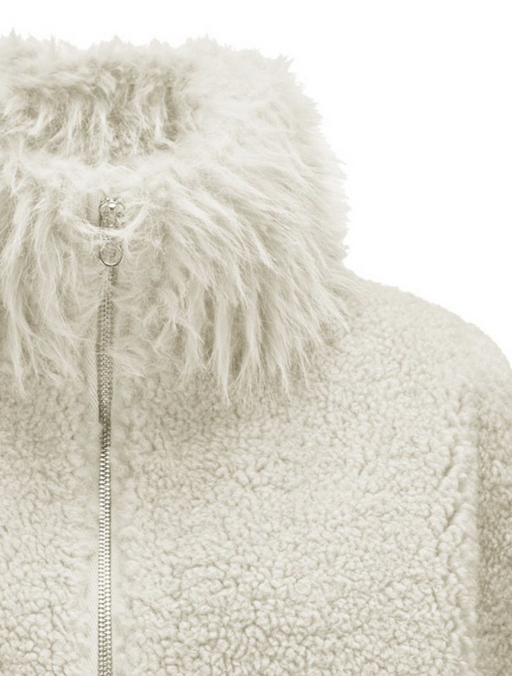 Milestone Fellimitatjacke MSRaya Damen Kunstfelljacke Übergangsjacke Metallreißverschluss von Milestone