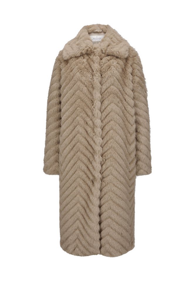 Milestone Fellimitatmantel MSAliya Damen Kunstfellmantel Übergangsmantel lockere Passform von Milestone