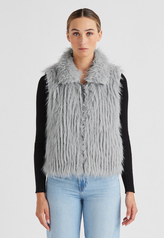 Milestone Fellimitatweste MSRonja Damen feminin, klassisch Reißverschluss normale Passform von Milestone