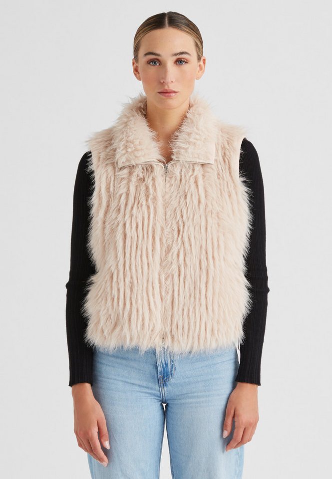 Milestone Fellimitatweste MSRonja Damen feminin, klassisch Reißverschluss normale Passform von Milestone