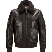 Milestone Fliegerjacke Tom aus Lammnappaleder mit Webfell-Kragen in 56 von Milestone