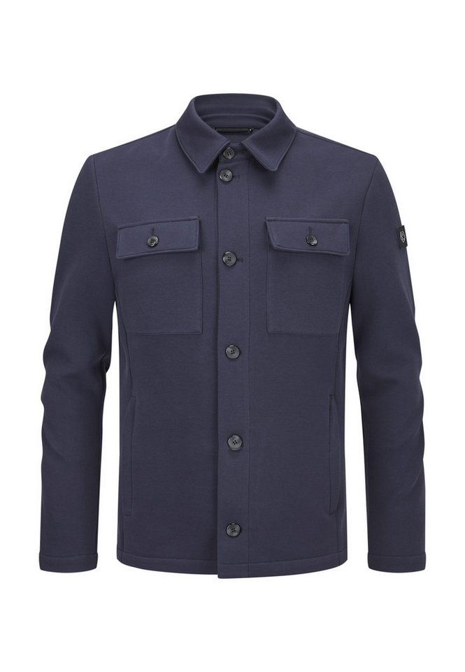 Milestone Hemdjacke MSOhio Herren Overshirt Übergangsjacke klassisch mit Logo Badge von Milestone