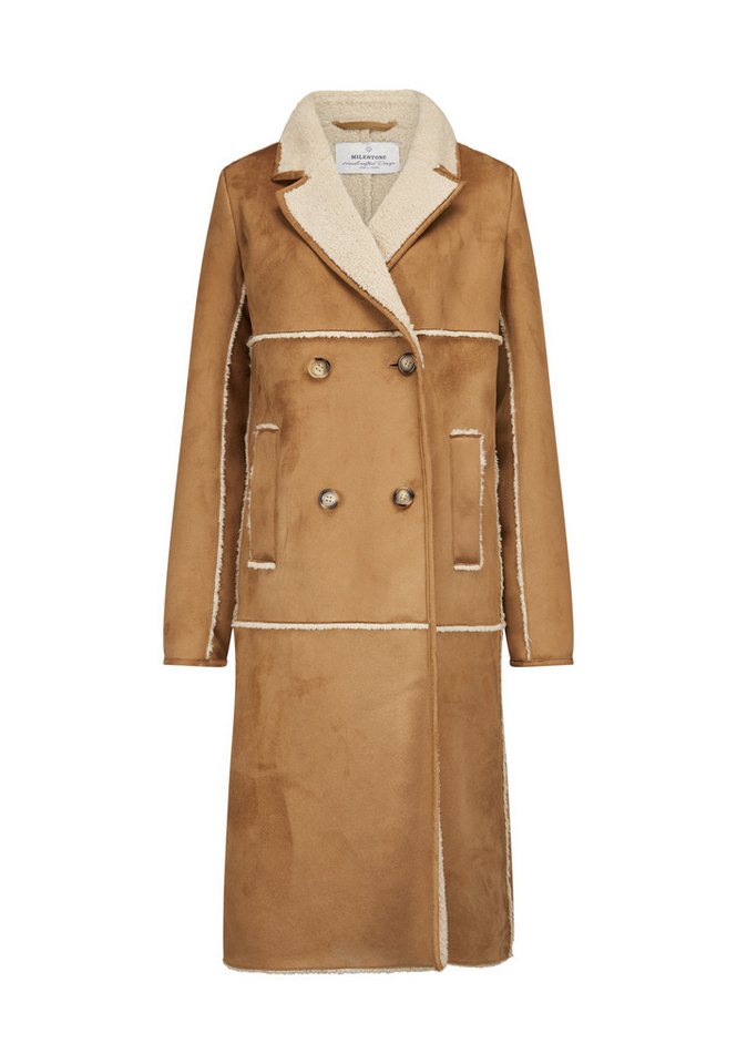 Milestone Langmantel MSEnola Damen feminin, klassisch Knöpfe Ziernähte, Zierknöpfe, Rückenschlitz von Milestone