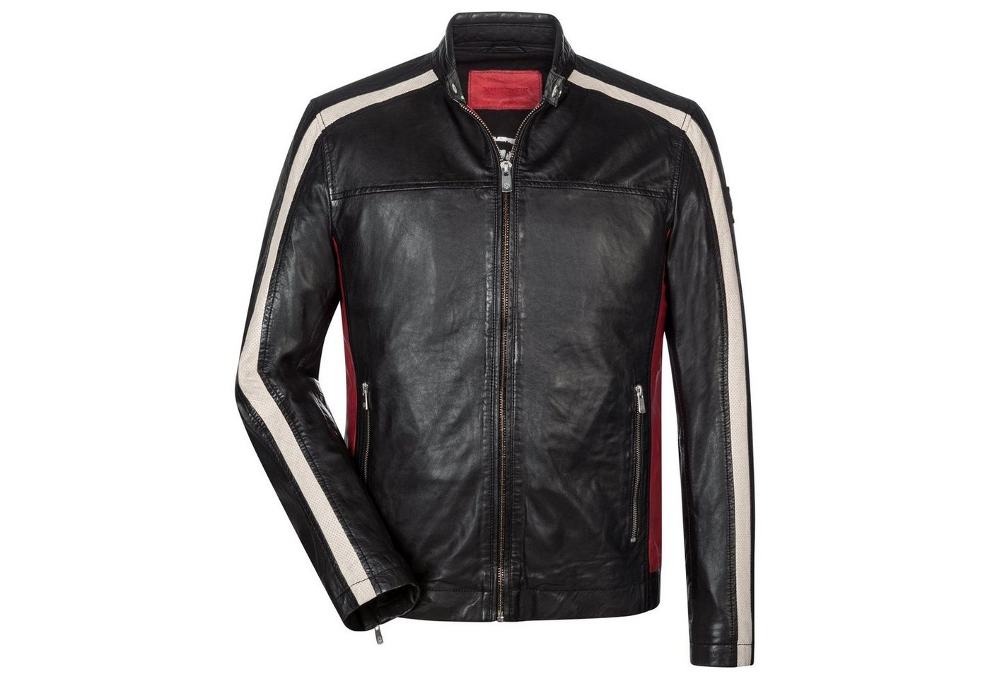 Milestone Lederjacke Jeff Bikerjacke mehrfarbig aus Lammnappa Leder von Milestone