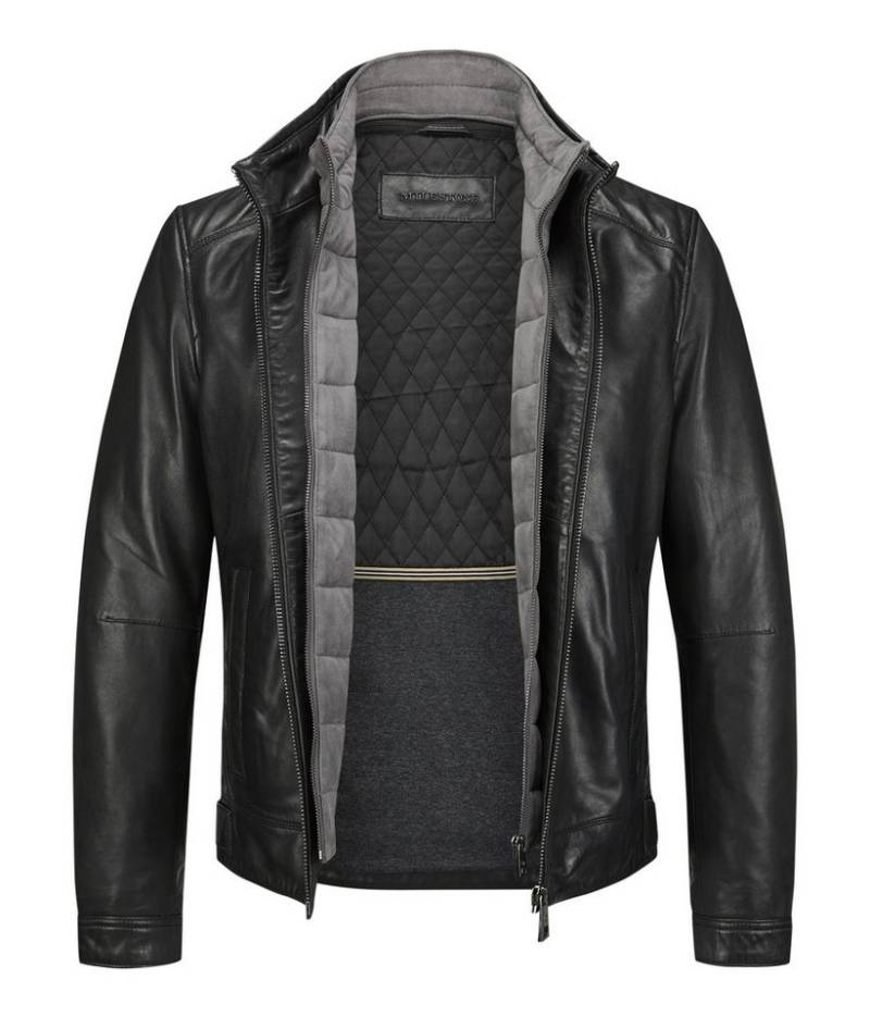 Milestone Lederjacke MSBarney aus Lammleder mit abnehmbarem Windschutz von Milestone