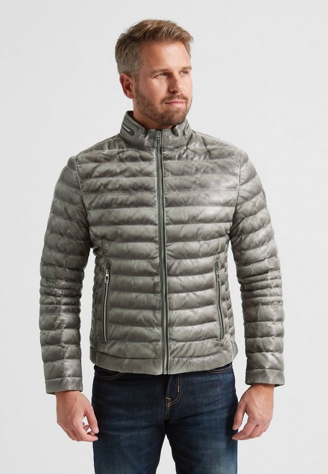 Milestone Lederjacke MSCavallino Herren Bikerjacke Jacke Leder normale Passform von Milestone