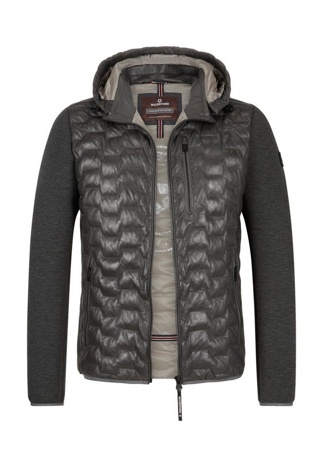 Milestone Lederjacke MSDarwin Herren Hybridjacke aus Lammleder von Milestone