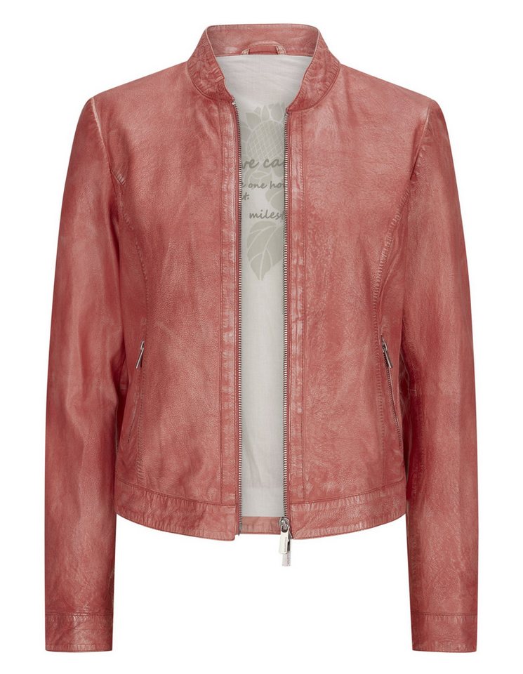 Milestone Lederjacke MSDesi Bikerjacke aus feinstem Lamm Nappa im „wolkigen Look Milestone Lederjacke MSDesi Bikerjacke aus feinstem Lamm Nappa im „wolkigen Look von Milestone