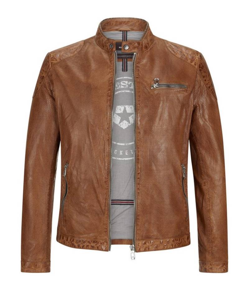 Milestone Lederjacke MSElvio aus gewaschenem Lamm Leder mit Micro Perfo vintage Effekt von Milestone