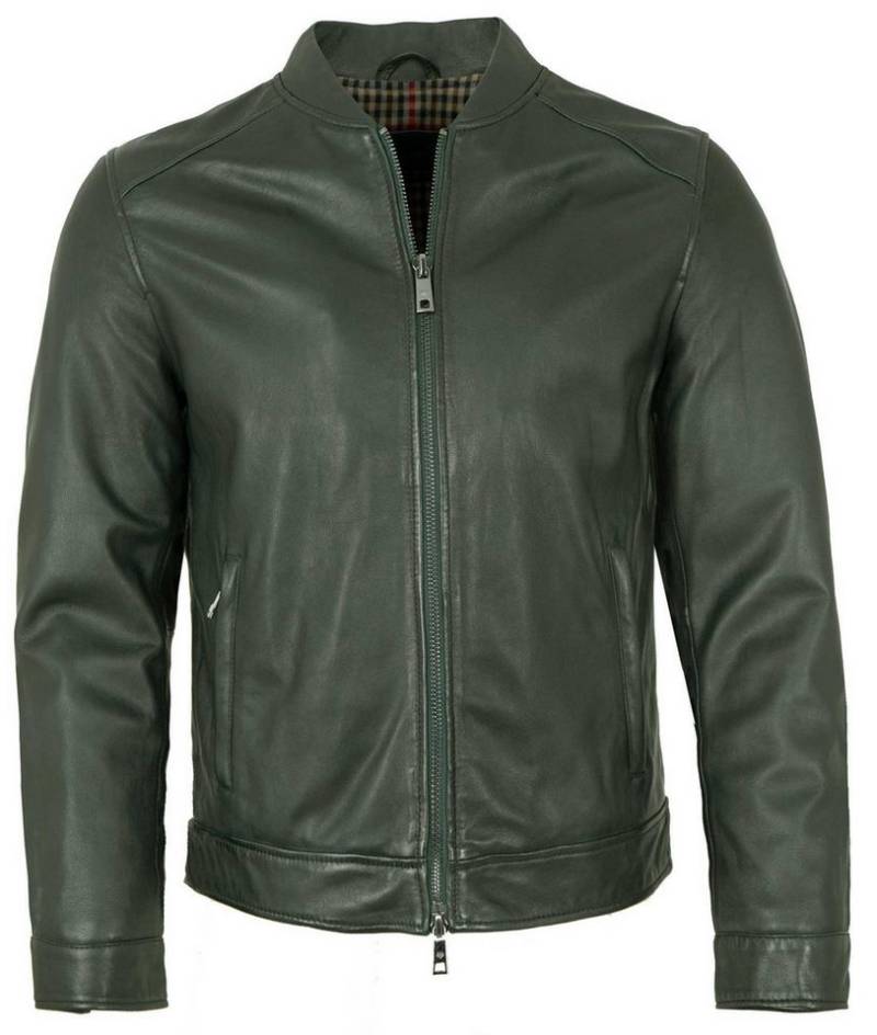 Milestone Lederjacke MSGeorge Milestone - Herren Lederjacke Lammnappa dunkelgrün von Milestone