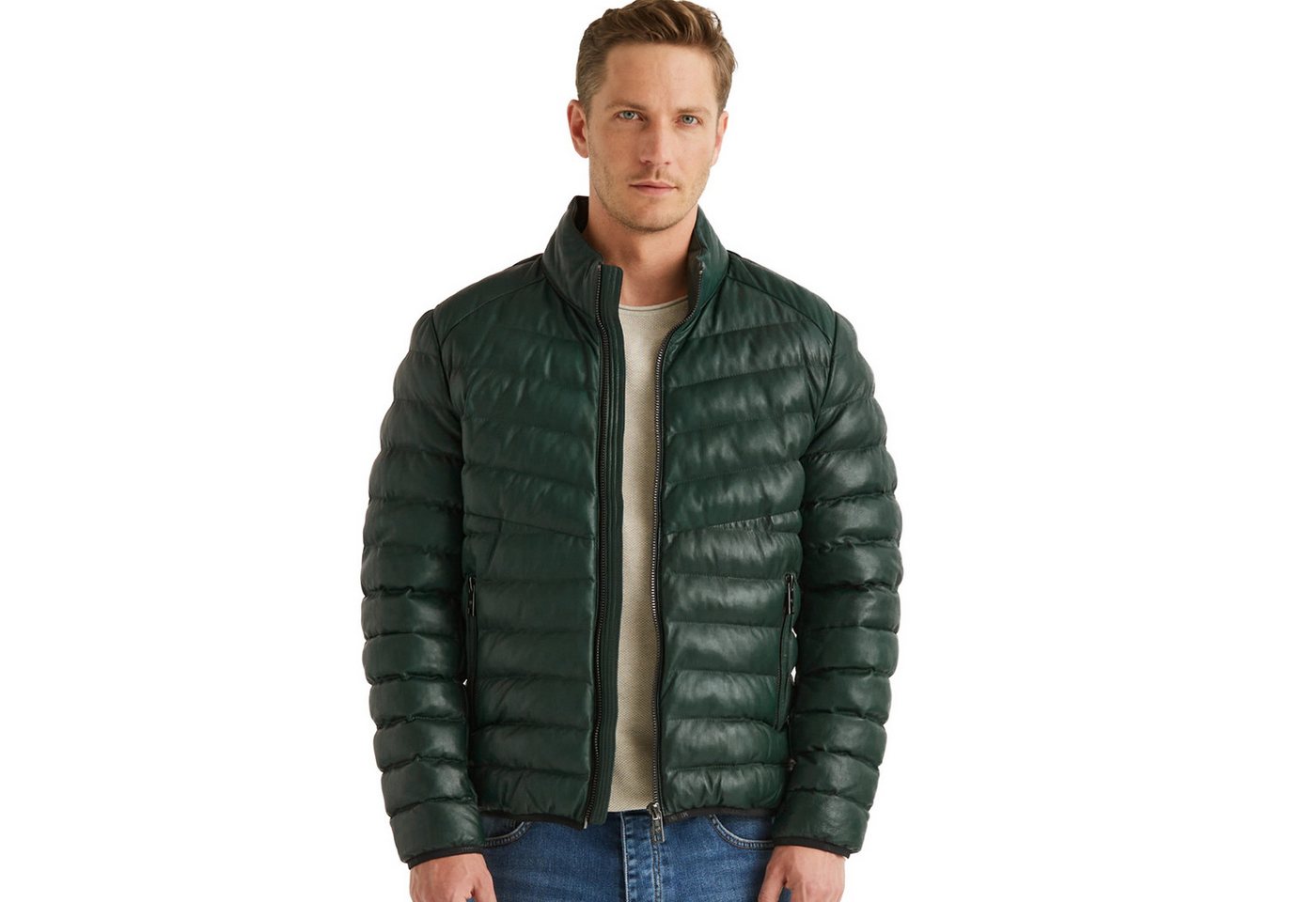 Milestone Lederjacke MSHendrik Milestone - Herren Lederjacke Steppjacke Lammnappa dunkelgrün Milestone Lederjacke MSHendrik Milestone - Herren Lederjacke Steppjacke Lammnappa dunkelgrün von Milestone