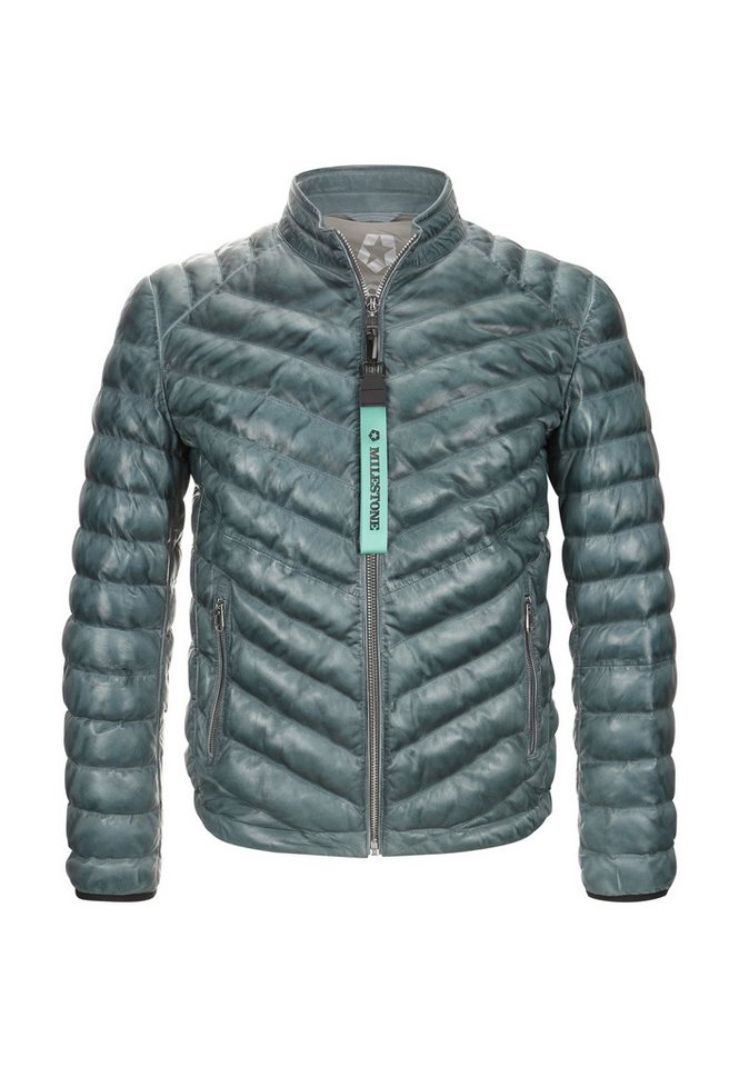 Milestone Lederjacke MSIseo Herren Bikerjacke Jacke Leder sportlich normale Passform von Milestone