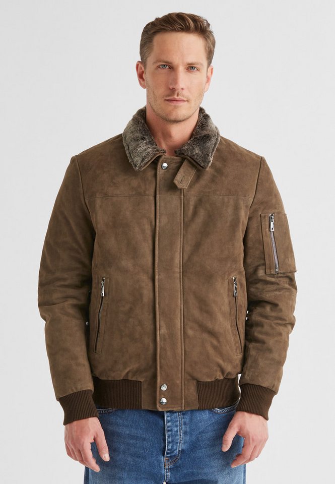 Milestone Lederjacke MSNathan Herren Bikerjacke Jacke Leder lockere Passform von Milestone