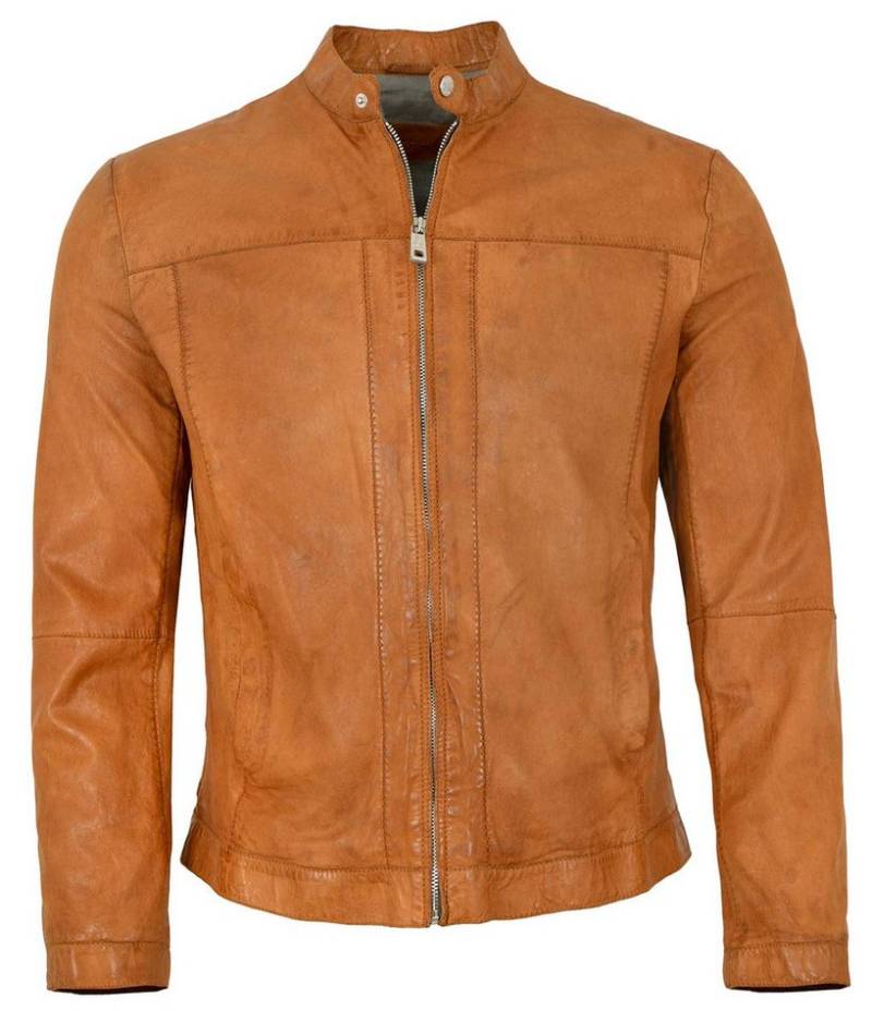 Milestone Lederjacke MSNorwick Milestone - Herren Lederjacke Lammnappa camel von Milestone