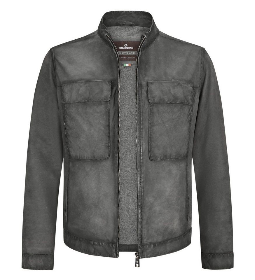 Milestone Lederjacke MSTizian aus Lammleder mit ilatienischer Wollfütterung von Milestone